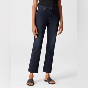 Eileen Fisher Straight Leg Jeans Sz 6 Dark Wash